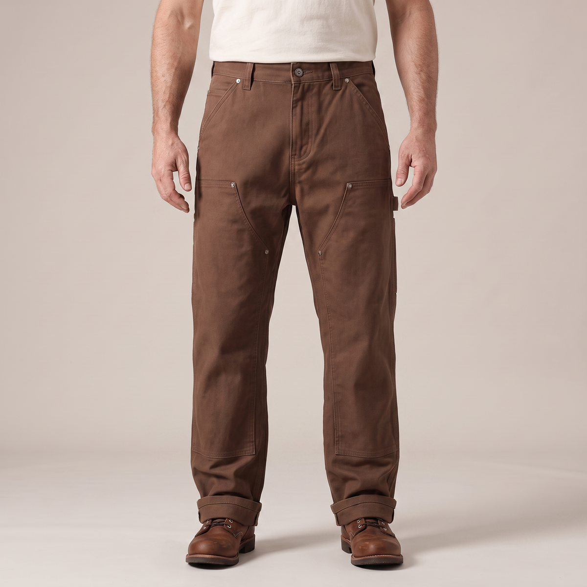 Wytrzymałe proste spodnie użytkowe typu workwear