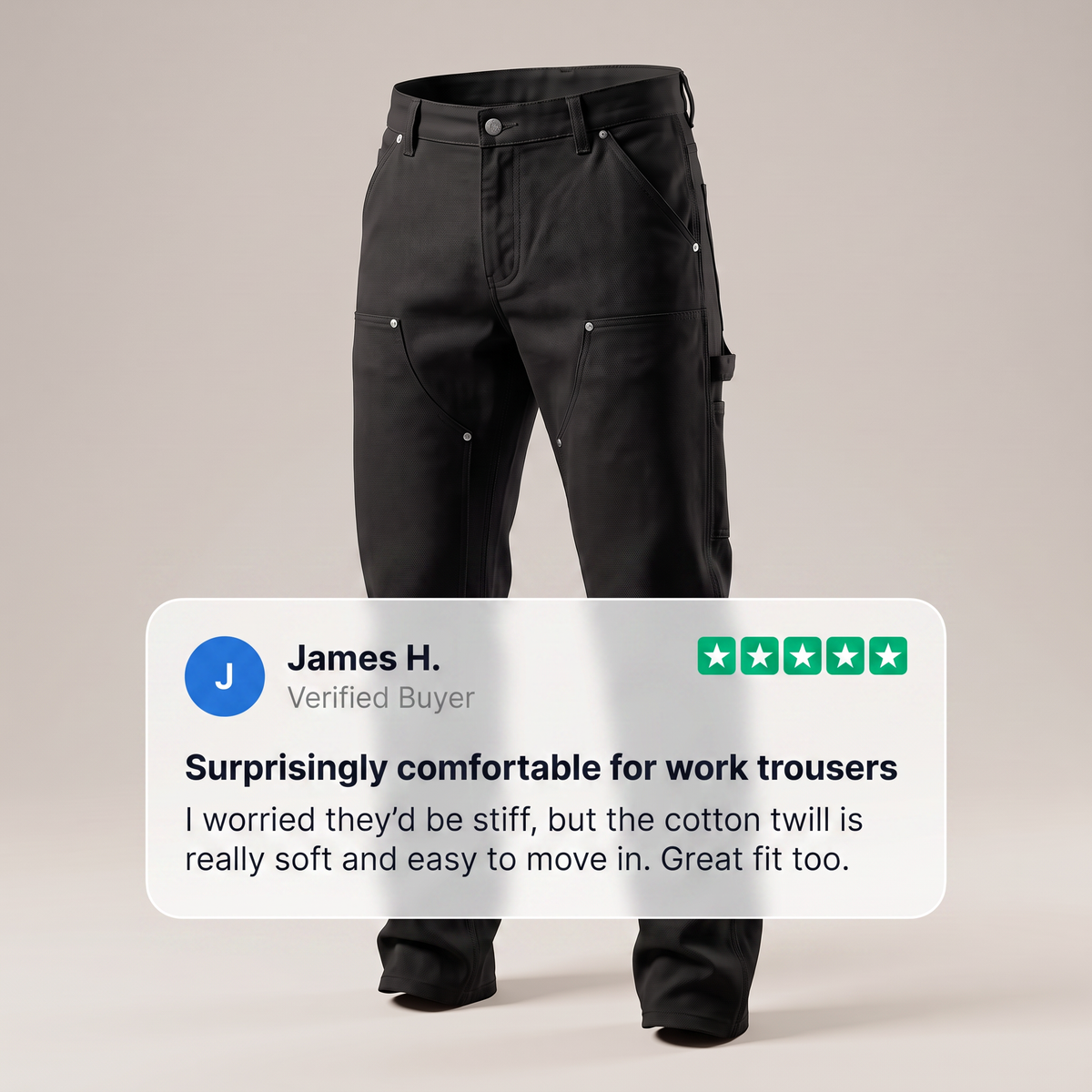Wytrzymałe proste spodnie użytkowe typu workwear
