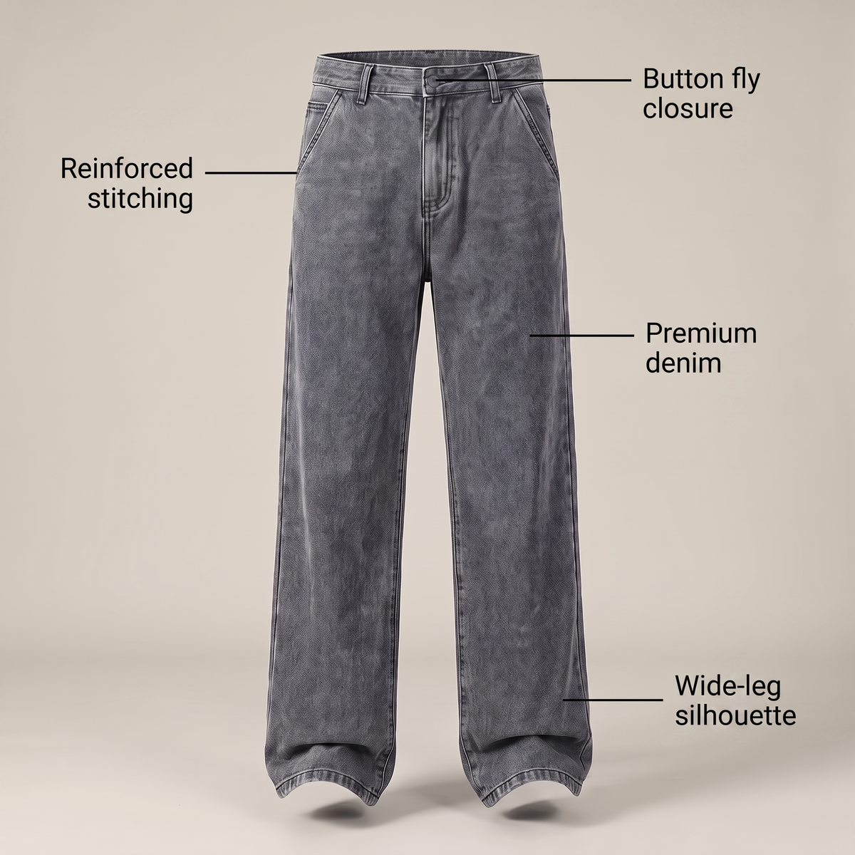 MĘSKIE JEANSY Z ROZSZERZANĄ NOGAWKĄ (BOOT CUT)