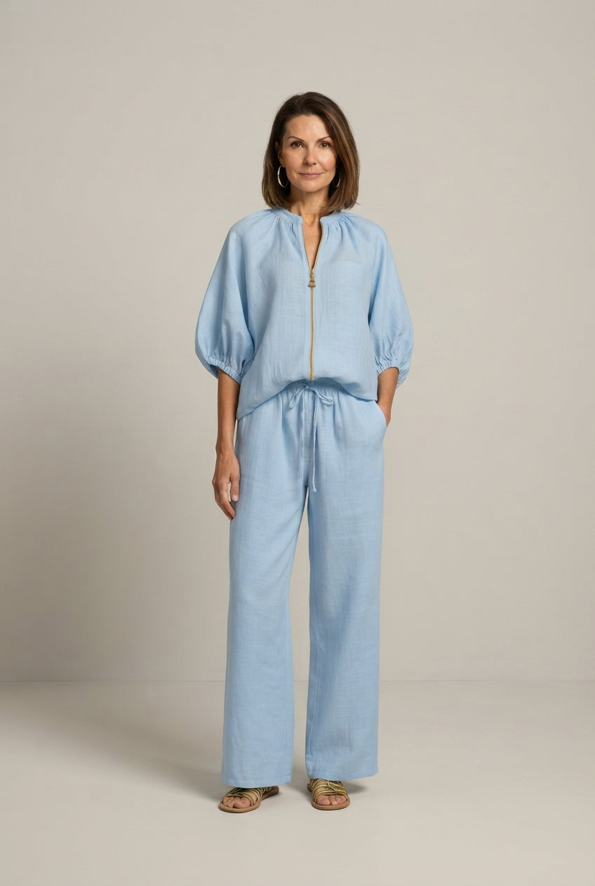 Evelyn™ Elegancki Z Szerokimi Nogawkami Set