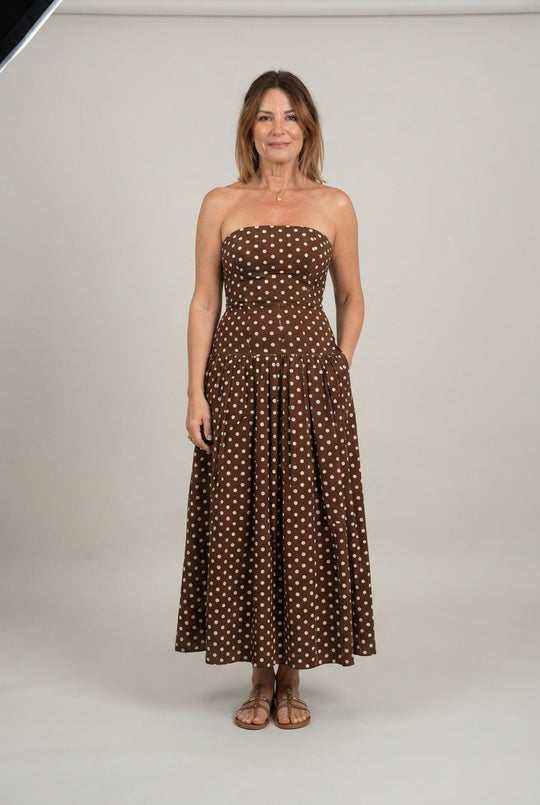 Gisella™ Elegancka W Groszki Sukienka Midi