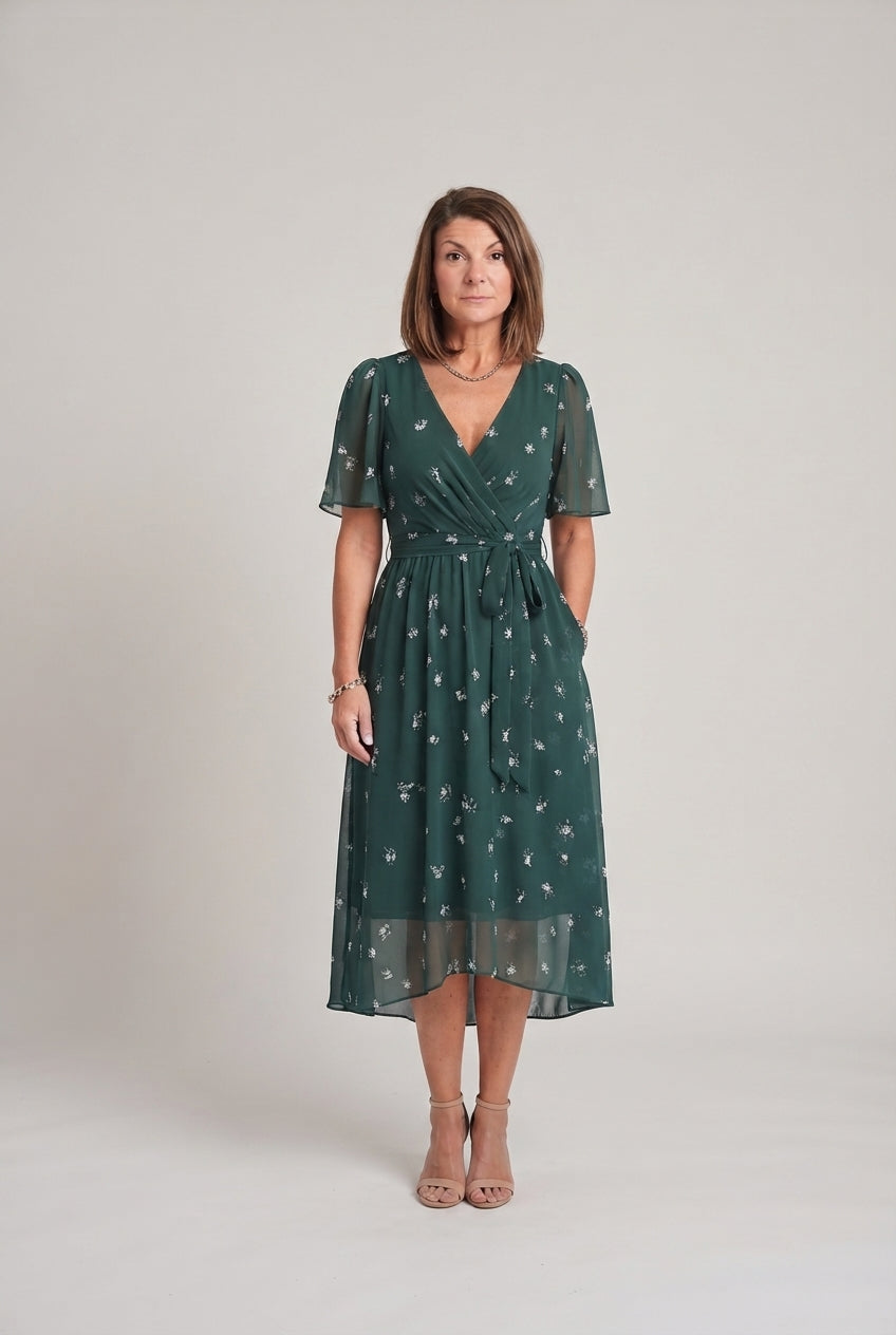 Lara™ Elegancka Kwiatowa Sukienka Midi