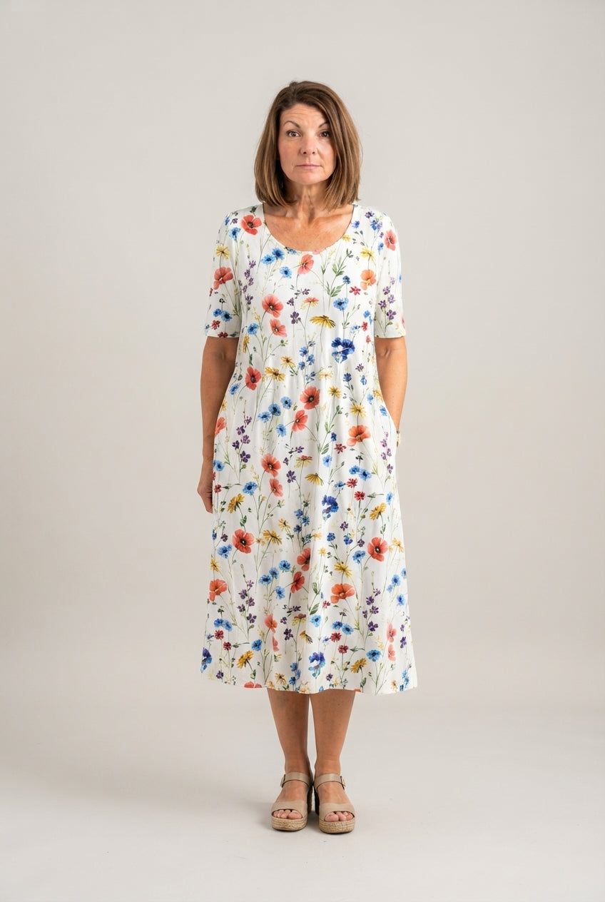 Estella™ Elegancka Kwiatowa Sukienka Midi