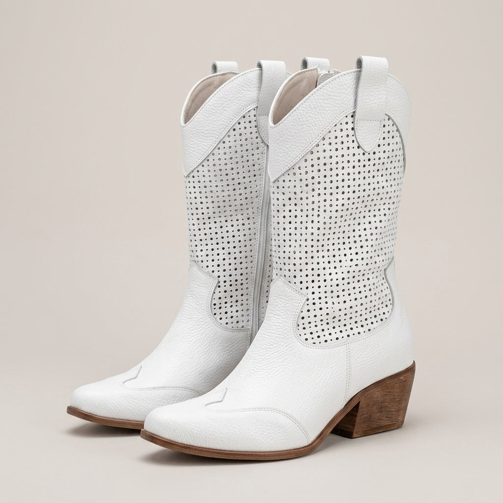 Alvera™ Eleganckie Perforowane Kozaki