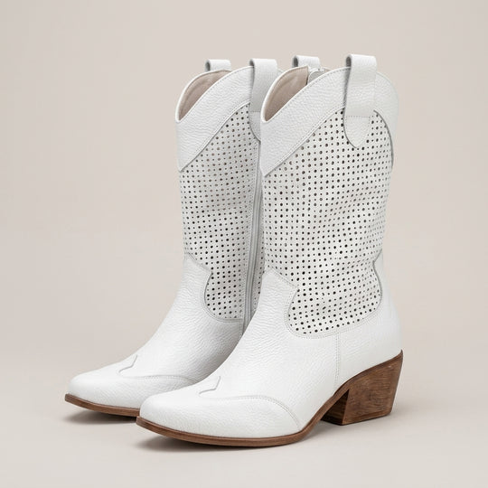 Alvera™ Eleganckie Perforowane Kozaki
