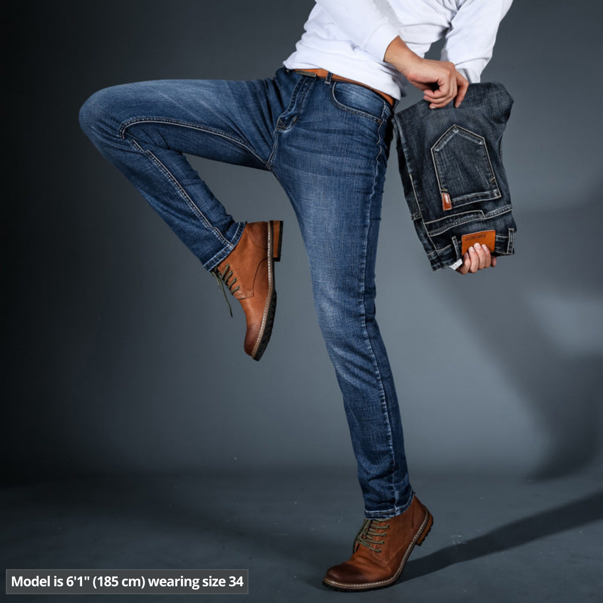 KINGSLEY STRETCH DENIM Jeansy slim-fit z rozciągliwego denimu
