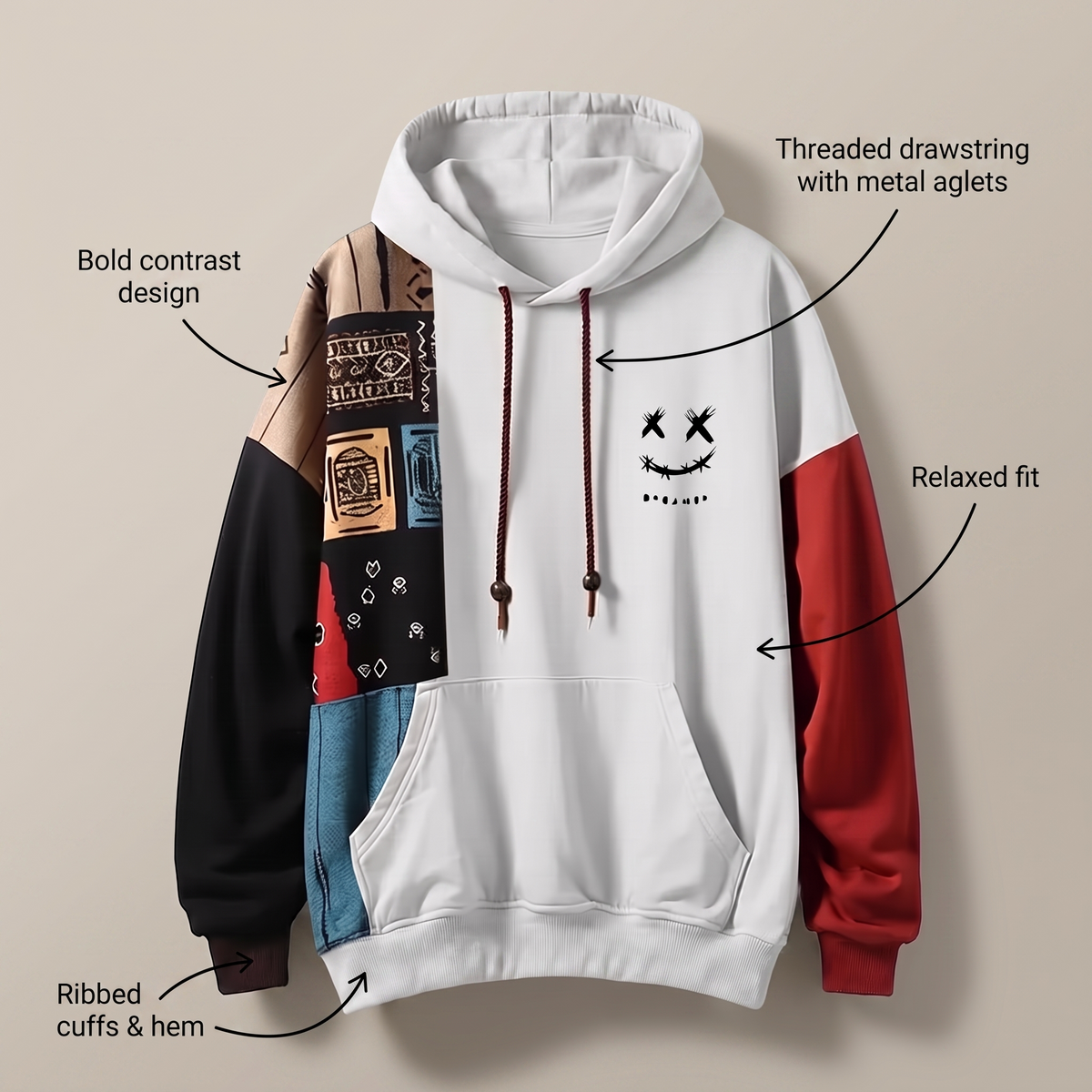 Riot Bluza z Kontrastem