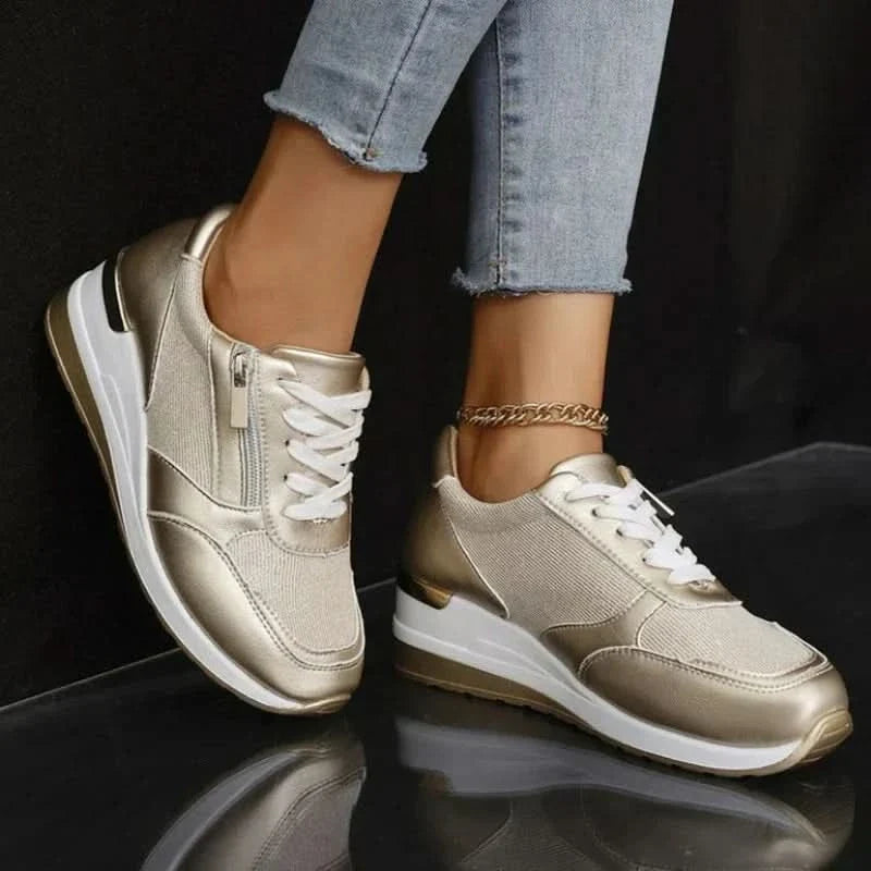 AMELIA półsportowe sneakersy na podwyższonej podeszwie