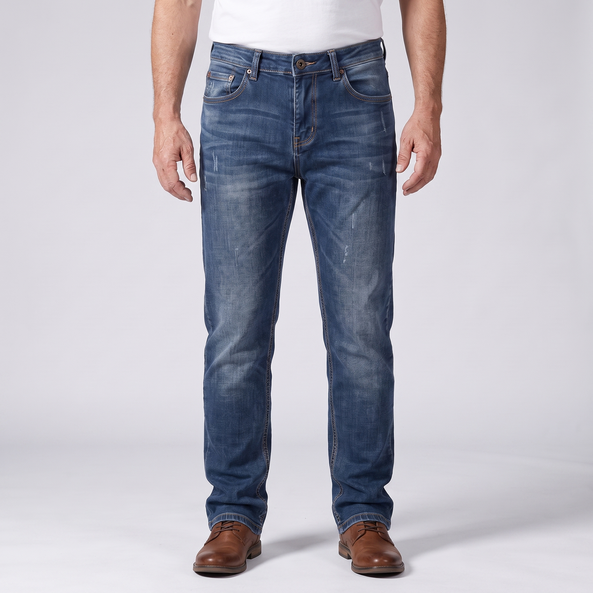 THEO ROZCIĄGLIWE JEANSY Z DENIMU