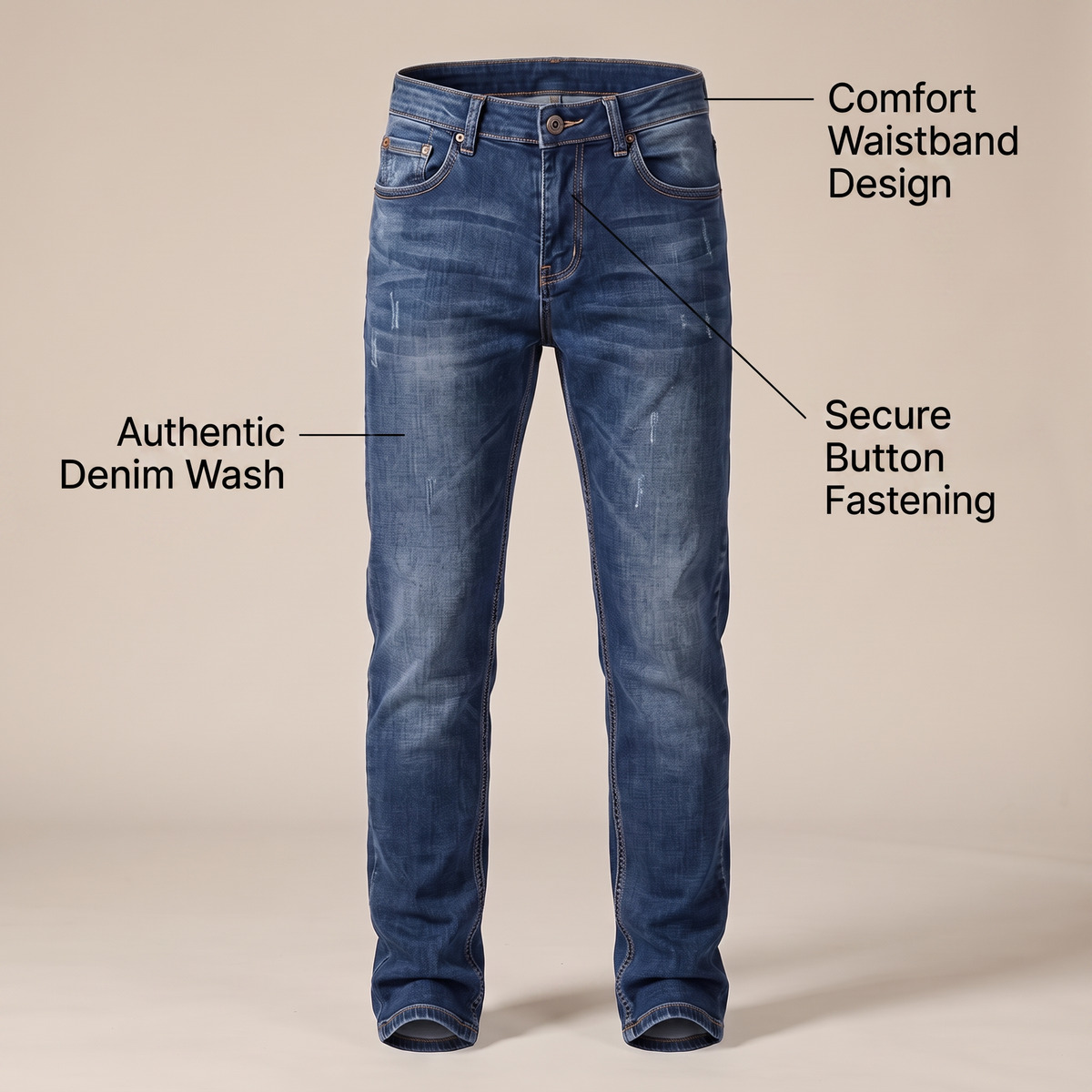 THEO ROZCIĄGLIWE JEANSY Z DENIMU