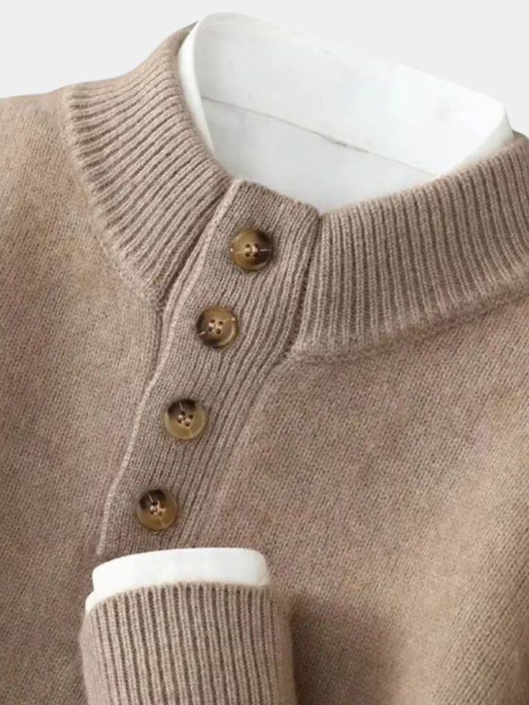 Olena™ Elegancki Prążkowany Kołnierz Sweter