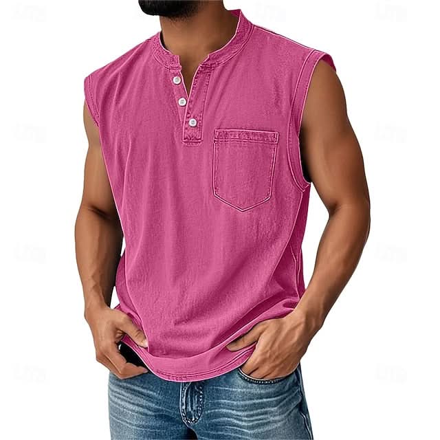 Koszulka bez rękawów TELFORD acid wash typu henley