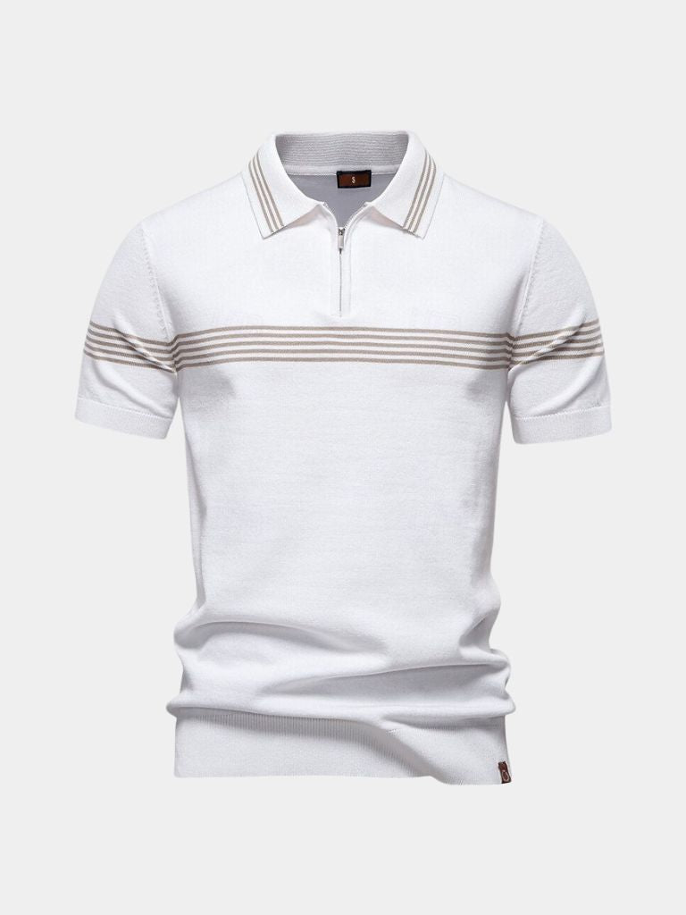 Ada™ Elegancka W Paski Koszulka Polo