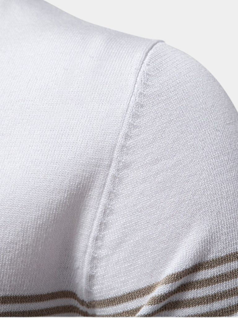 Ada™ Elegancka W Paski Koszulka Polo