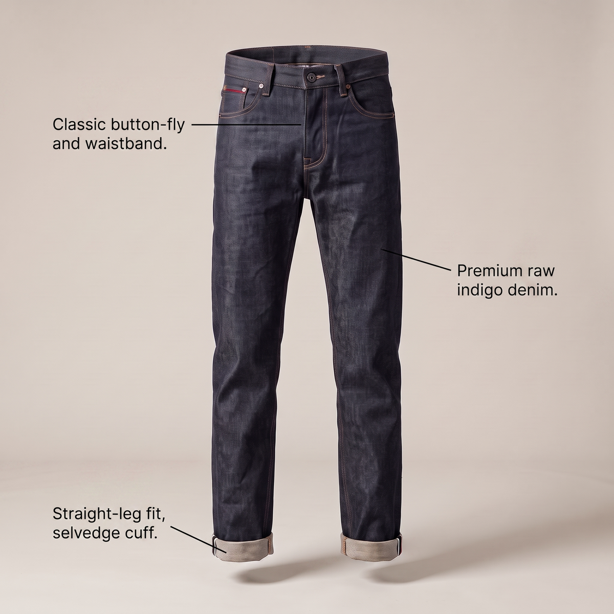 Vander retro jeansy z surowego denimu