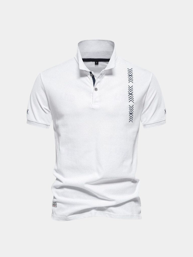 Amarante™ Elegancki Geometryczny Haft T-Shirt